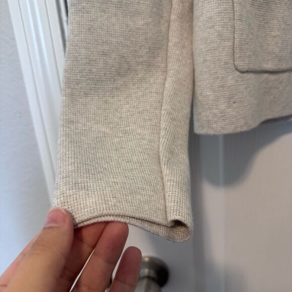 Banana Republic Milano Stitch Grey Cropped Open Front Sweater Blazer Size Small - Picture 5 of 11